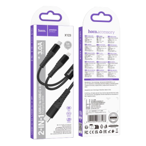 Hoco (X123) - Cablu Date si Incarcare, USB-C la Lightning / USB-C