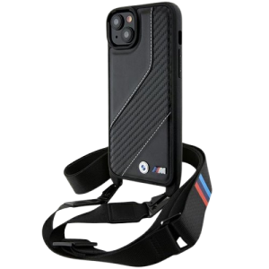 BMW - Leather M Edition Carbon Stripe & Strap - iPhone 15 Plus