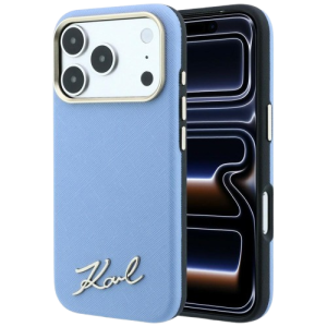 Karl Lagerfeld - Saffiano Small Script Metal Logo MagSafe - iPhone 18 Pro Max